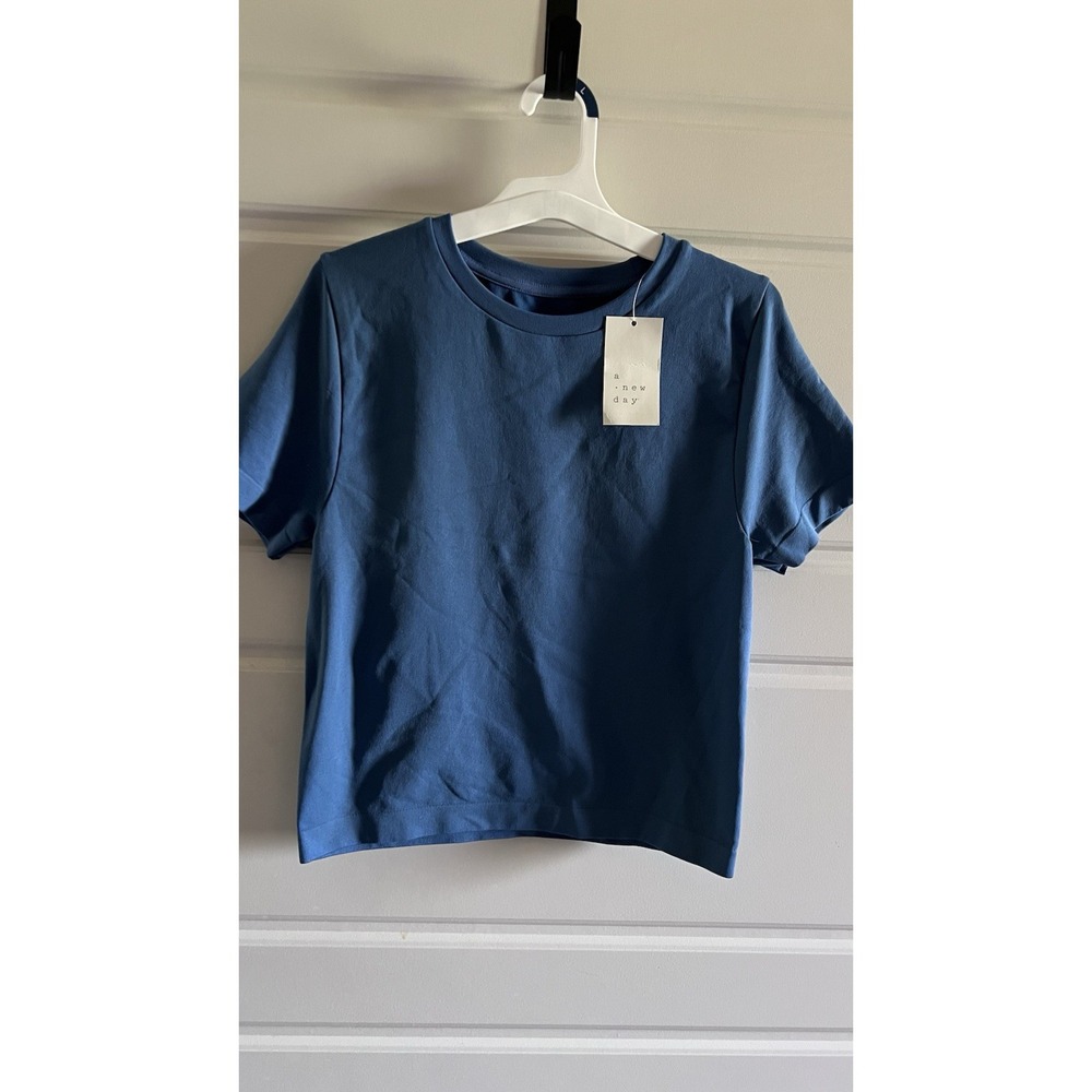 A New Day Womens Navy blue Short Sleeve Crewneck T-Shirt NWT